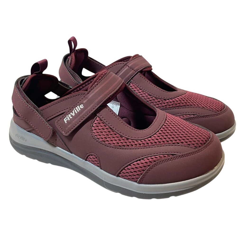 FitVille Womens Wide Fit Mary Jane Style Shoes Size 9.5 Adjustable Back